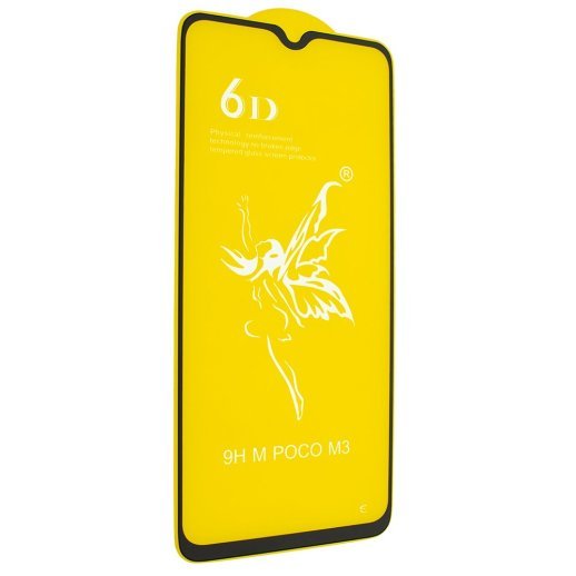 Захисне скло 6D PREMIUM XIAOMI POCO M3 2021 ЧОРНИЙ