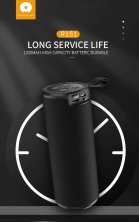 Портативна колонка WUW R151 з лігтариком, чорний