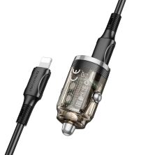 Автомобільний зарядний пристрій BOROFONE BZ29A PD 36W TYPE-C / USB QC3.0 + кабель TYPE-C - LIGHTNING, чорний