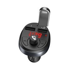 FM трансмітер HOCO E41 USB 2.1A + USB FLASH Bluetooth з гучним зв'язком ЧОРНИЙ