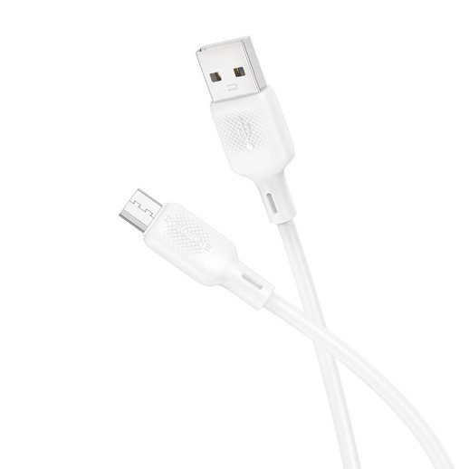 USB кабель BOROFONE BX113 USB - micro SILICONE, 2.4A, 1 метр, білий