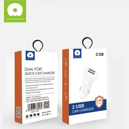 Автомобільний зарядний пристрій WUW C126 2 USB 2.1A FAST CHARGING