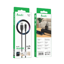 USB Cable Avantis AC-87i Plus  Silicone Lightning 2m Black
