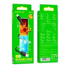 USB кабель BOROFONE BX86 Advantage silicone USB - Lightning, чорний