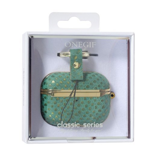 Чехол Onegif Leather Snake для AirPods Pro Green