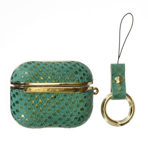 Чехол Onegif Leather Snake для AirPods Pro Green