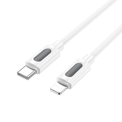 USB-C кабель BOROFONE BX114 Type-C - Lightning SILICONE 60W, 3A, 1 метр, білий