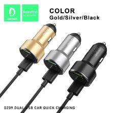 Автомобільний зарядний пристрій DENMEN DZ09 LED LCD 3.1A 2USB PORT ЗОЛОТИЙ