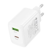 Зарядний пристрій BOROFONE BN30 PD 45W Type-C + USB QC3.0, білий