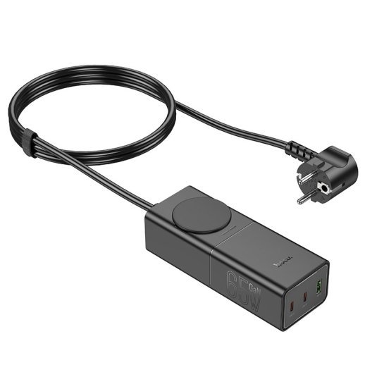 Сетевой удлинитель Hoco NS4 (1USB/2Type-C/1xSocket) (черный)