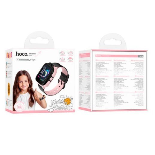 Годинник HOCO Y104 children phone-watch 4G, РОЖЕВИЙ