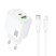Мережевий зарядний пристрій HOCO CS55A TYPE-C PD 30W / USB QC 3.0+ кабель TYPE-C - LIGHTNING, білий
