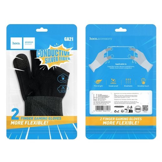 Ігрові напальчники HOCO GA21 Eagle Claw Silver Fiber, 2 шт.