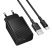 Мережевий зарядний пристрій BOROFONE BAS72A USB QC3.0 + кабель USB - TYPE-C, чорний