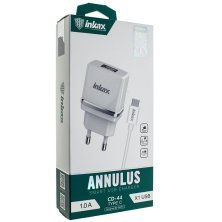 Мережевий зарядний пристрій INKAX CD-44 1.0A + USB кабель TYPE-C