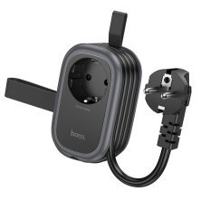 Мережевий подовжувач Hoco NS7 PD 20W 2*USB + Type-C + Розетка, 1.00 метр, чорний