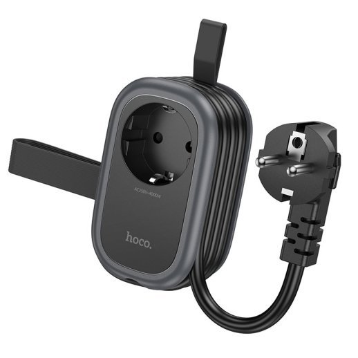 Мережевий подовжувач Hoco NS7 PD 20W 2*USB + Type-C + Розетка, 1.00 метр, чорний