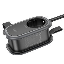 Мережевий подовжувач Hoco NS7 PD 20W 2*USB + Type-C + Розетка, 1.00 метр, чорний