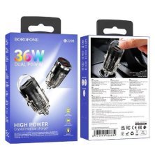 Автомобільний зарядний пристрій BOROFONE BZ29B PD 36W 2 TYPE-C, чорний