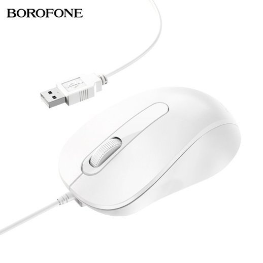 Мишка дротова BOROFONE BG4 Business wired, білий