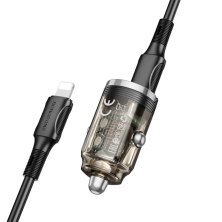 Автомобільний зарядний пристрій BOROFONE BZ29A PD 36W TYPE-C / USB QC3.0 + кабель TYPE-C - LIGHTNING, чорний