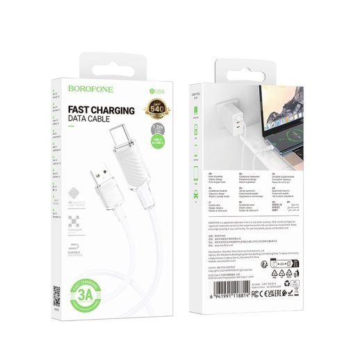USB Кабель Borofone BU56 Succeed USB - Type-C, білий