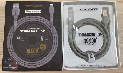 USB Cable TORNADO Touch Link Lighting 1.2m Gray