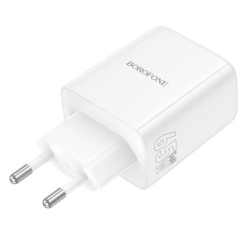 Мережевий зарядний пристрій BOROFONE BN32 2*Type-C PD 65W + USB QC3.0, білий