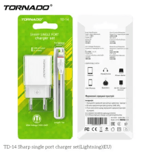 Сетевое Зарядное Устройство 2in1 TORNADO TD-14 (1USB 2.1A)  Lightning