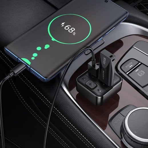 FM Модулятор BOROFONE BC63 з підтримкою швидкого заряджання Bluetooth / гучномовець