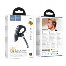 Бездротова Bluetooth-моно-гарнітура HOCO E90 Liya ENC noise reduction BT headset, ЧОРНИЙ