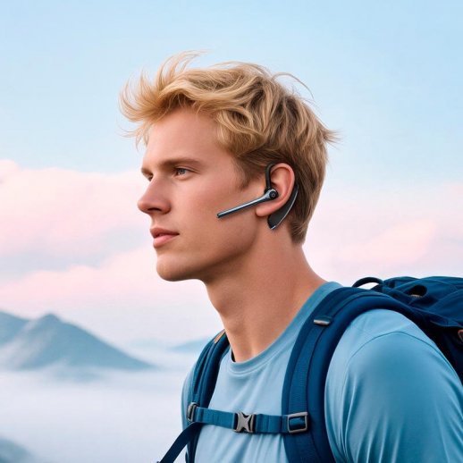 Бездротова Bluetooth-моно-гарнітура HOCO E90 Liya ENC noise reduction BT headset, ЧОРНИЙ