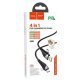 USB кабель HOCO U95 4В1 USB/Type-C - Type-C/Lightning 1.2M, чорний