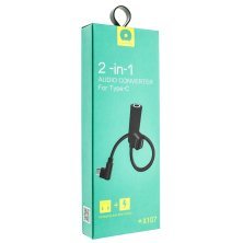 Аудіо перехідник WUW X107 Type-C - jack 3.5 мм + зарядка телефона