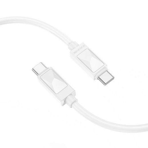 USB-C кабель BOROFONE BX109 Joy Type-C - Type-C 60W, 3A, 1 метр, білий