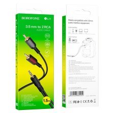 Кабель BOROFONE BL11 з 3,5мм на 2 роз'єми RCA (аудио кабель)