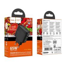 Мережевий зарядний пристрій HOCO CS63A TYPE-C PD 65W + USB QC 3.0, чорний