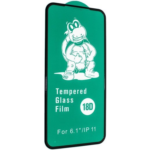 Захисне скло 18D із захисним бортом для APPLE IPHONE XR / 11 ЧОРНИЙ