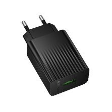 Мережевий зарядний пристрій BOROFONE BAS72A USB QC3.0, чорний