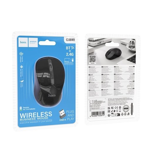 Мишка бездротова HOCO GM41 Exciting dual-mode business wireless mouse, чорний