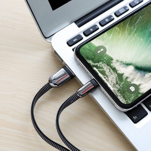 USB кабель HOCO U74 USB to Lightning 1.2 м, чорний
