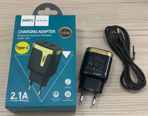 Мережевий Зарядний Пристрій Avantis A640 2USB Type-C Black