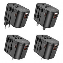 Универсальный сетевой адаптер HOCO AC15 PD20W + 2*USB QC3.0, чёрный