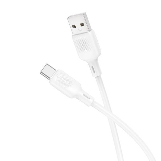 USB кабель BOROFONE BX113 USB - Type-C SILICONE 3A 1 метр, білий