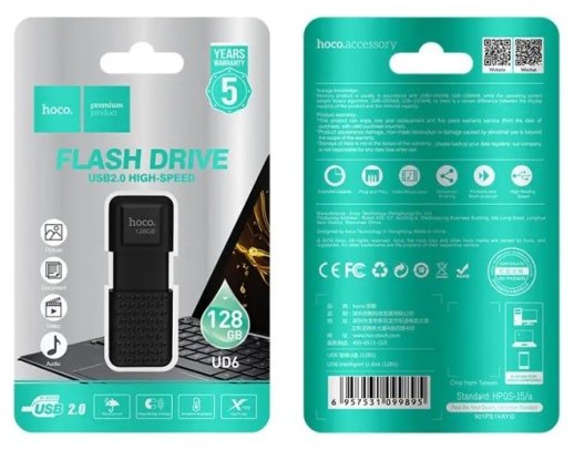 USB флеш 128Gb HOCO UD6 USB 2.0 BLACK