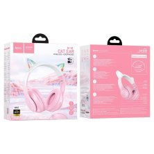 Бездротові повнорозмірні навушники HOCO W42 Cat Ear, Cherry Blossom
