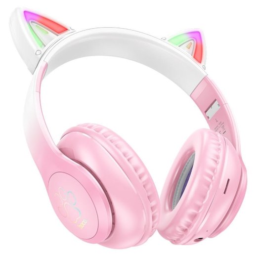 Бездротові повнорозмірні навушники HOCO W42 Cat Ear, Cherry Blossom