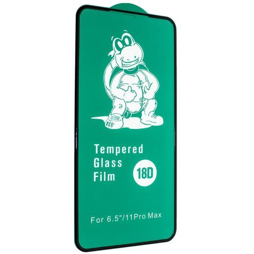 Захисне скло 18D із захисним бортом для APPLE IPHONE XS MAX / 11 PRO MAX ЧОРНИЙ