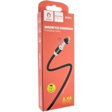 Кабель USB Denmen D09L магнітний MAGNET USB - Lightning (2.4A) ТКАНИНОВА ОПЛЕТКА