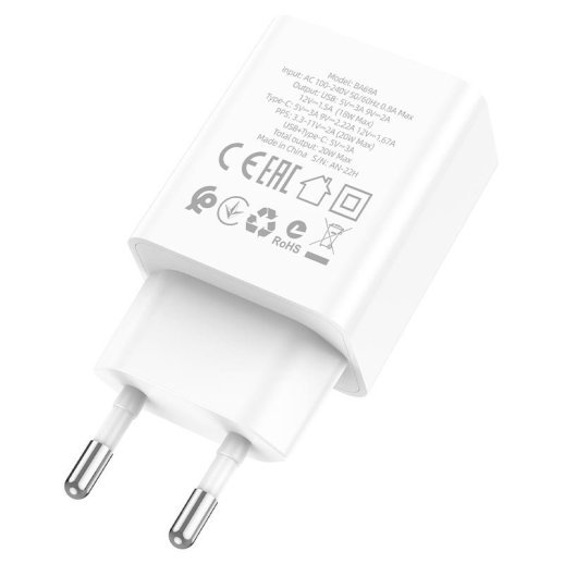 Мережевий зарядний пристрій BOROFONE BA69A Resource PD20W+QC3.0 charger(EU)